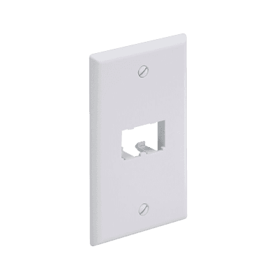 Placa de Pared Vertical Clásica, Salida Para 2 Puertos Mini-Com, Color Blanco