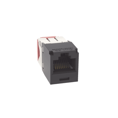 Conector Jack RJ45 Estilo TG, Mini-Com, Categoría 5e, de 8 Posiciones y 8 Cables, Color Negro