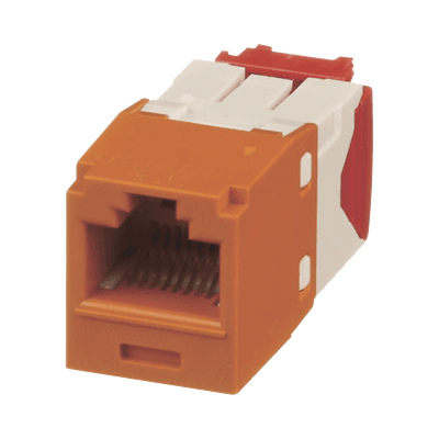 Conector Jack RJ45 Estilo TG, Mini-Com, Categoría 5e, de 8 Posiciones y 8 Cables, Color Naranja