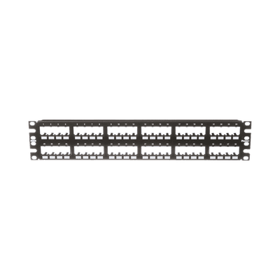 Panel de Parcheo Modular Mini-Com (Sin Conectores), Plano de Instalación al Ras, Sin Blindaje, de 48 Puertos, 2UR