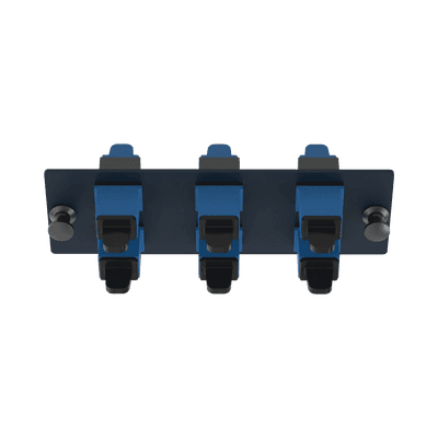 Placa Acopladora de Fibra Óptica FAP, Con 6 Conectores SC Simplex (6 Fibras), Para Fibra Monomodo OS1/OS2, Color Azul