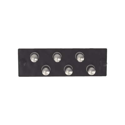 Placa Acopladora de Fibra Óptica FAP, Con 6 Conectores ST Simplex (6 Fibras), Para Fibra Monomodo OS1/OS2, Color Negro