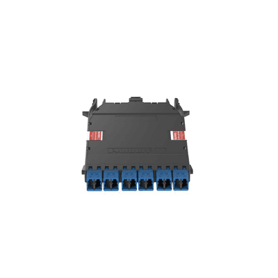 Cassette HD Flex Para 12 Fibras Monomodo OS2, de MPO a 6 Conectores LC Duplex, Color Azul