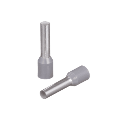 Ferrule Aislado para cabldes 12 AWG, Pin de 12mm de Longitud, Mango Color Gris, Paquete 100Pz