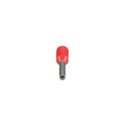 Ferrule Aislado PAN-TERM para Cable 8 AWG, Largo 12mm, DIN Color Rojo. Paquete 100 Piezas