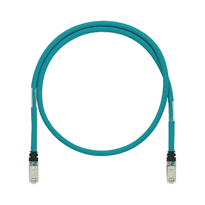 Patch Cord Cat5e de Grado Industrial 600V, Blindado SF/UTP, Calibre 24 AWG, Color Aqua, 2 Metros (6.56 Pies)