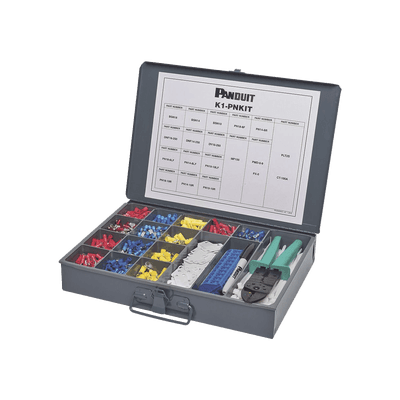 Kit de Terminales Pan-Term™ de Mantenimiento, Nylon, 14-22 AWG, con Herramienta de Ponchado CT-260 y Caja de Acero