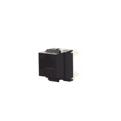 Conector Jack Estilo 110 (de Impacto), Tipo Keystone, Categoría 5e, de 8 Posiciones y 8 Cables, Color Negro