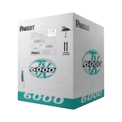 Bobina de Cable UTP 305 Metros (1000 Pies) de Cobre, TX6000™ PanNet, Reelex, Blanco, Categoría 6 Mejorado (23 AWG), LSZH (Bajo Humo, Cero Halógenos), de 4 Pares