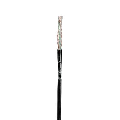 Bobina de Cable UTP de 4 Pares, Con Aislamiento de Fluoropolímero, Cat6A (23 AWG), Uso Interior/Exterior Para Entorno Ambiental de Altas Temperaturas (Hasta 125°C), CMP (Plenum), Color Negro, 305 Metros (1000 Pies)