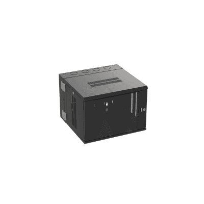 Gabinete PanZone de Montaje en Pared, de 19in, Puerta con Ventana de Seguridad, 9 UR, 635mm de Profundidad, Color Negro