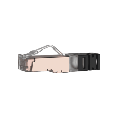 Plug RJ45 Cat6 Blindado, Para Cable Calibre 24-26 AWG, Chapado en Oro de 50 micras, Paquete de 100 Piezas