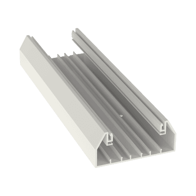 Base para canaleta T-70, de PVC rígido, con orificios perforados para montaje, 103.3 x 44.9 x 2400 mm, Color Blanco Mate