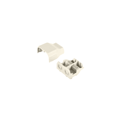 Conexión de tubería a canaleta T70, Salidas de 1/2", 3/4", 1" y 1 1/4", material ABS, Color Blanco Mate