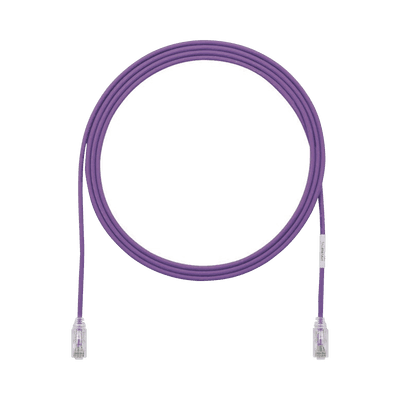 Cable de Parcheo TX6, UTP Cat6, Diámetro Reducido (28AWG), Color Violeta, 4.57 Metros (15 Pies)