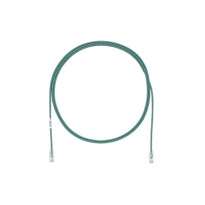 Cable de Parcheo TX6, UTP Cat6, Diámetro Reducido (28AWG), Color Verde, 6.1 Metros (20 Pies)