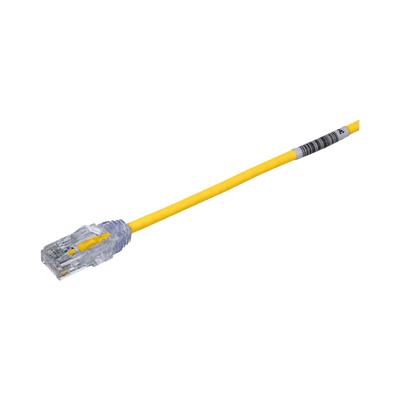 Cable de Parcheo TX6, UTP Cat6, Diámetro Reducido (28AWG), Color Amarillo, 6.1 Metros (20 Pies)