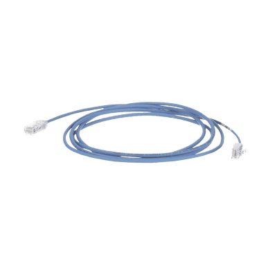 Cable de Parcheo TX6, UTP Cat6, Diámetro Reducido (28AWG), Color Azul, 13.72 Metros (45 Pies)