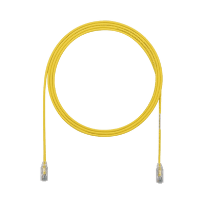 Cable de Parcheo TX6, UTP Cat6, Diámetro Reducido (28AWG), Color Amarillo, 1.22 Metros (4 Pies)