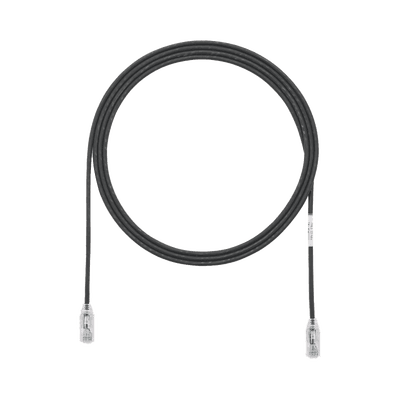 Cable de Parcheo TX6, UTP Cat6, Diámetro Reducido (28AWG), Color Negro, 1.83 Metros (6 Pies)