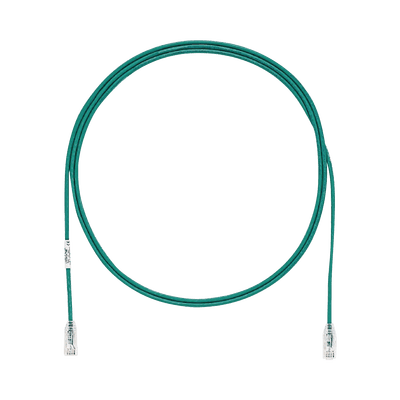 Cable de Parcheo TX6, UTP Cat6, Diámetro Reducido (28AWG), Color Verde, 1.83 Metros (6 Pies)
