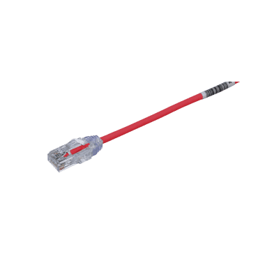 Cable de Parcheo TX6, UTP Cat6, Diámetro Reducido (28AWG), Color Rojo, 8 ft.