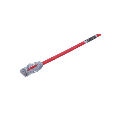 Cable de Parcheo UTP Cat6A, CM/LSZH, Diámetro Reducido (28AWG), Color Rojo, 20 cm (7.87 Pulgadas).