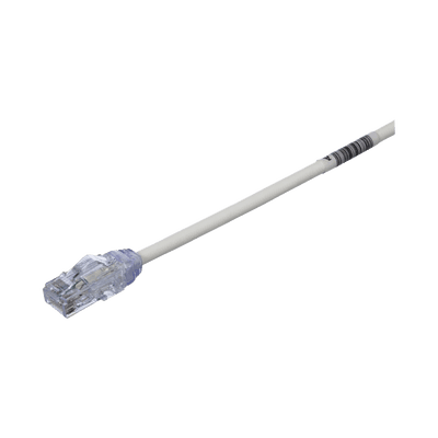 Cable de Parcheo UTP Cat6A, CM/LSZH, Diámetro Reducido (28AWG), Color Blanco Mate, 0.3 Metros (1 Pie)