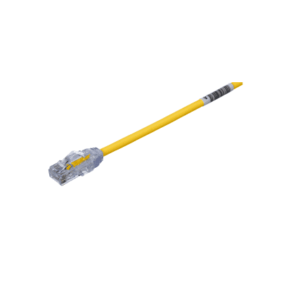 Cable de Parcheo UTP Cat6A, CM/LSZH, Diámetro Reducido (28AWG), Color Amarillo, 3.05 Metros (10 Pies)