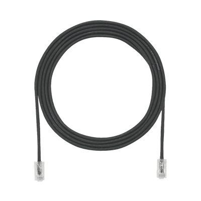 Cable de Parcheo UTP Cat6A, CM/LSZH, Diámetro Reducido (28AWG), Color Negro, 3.66 Metros (12 Pies)