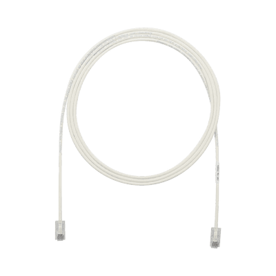 Cable de Parcheo UTP Cat6A, CM/LSZH, Diámetro Reducido (28AWG), Color Blanco Mate, 4.57 Metros (15 Pies)