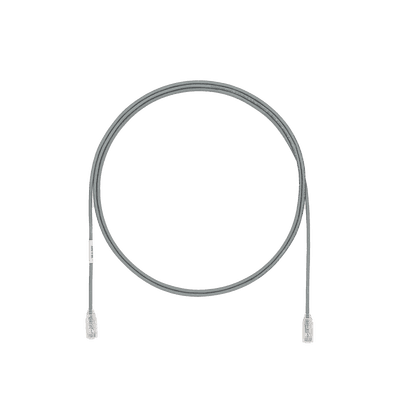 Cable de Parcheo UTP Cat6A, CM/LSZH, Diámetro Reducido (28AWG), Color Gris, 4.57 Metros (15 Pies)