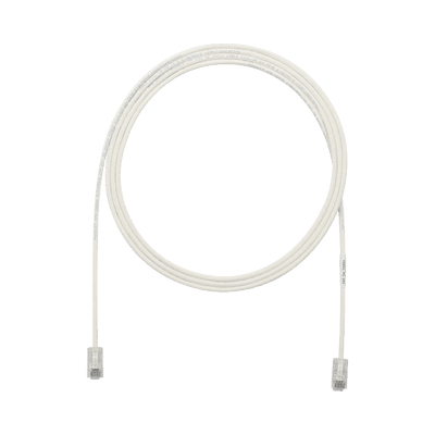 Cable de Parcheo UTP Cat6A, CM/LSZH, Diámetro Reducido (28AWG), Color Blanco Mate, 0.91 Metros (3 Pies)
