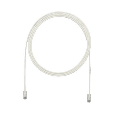 Cable de Parcheo UTP Cat6A, CM/LSZH, Diámetro Reducido (28AWG), Color Blanco Mate, 10.67 Metros (35 Pies)