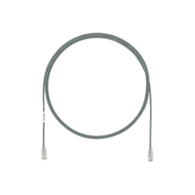 Cable de Parcheo UTP Cat6A, CM/LSZH, Diámetro Reducido (28AWG), Color Gris, 15.24 Metros (50 Pies)