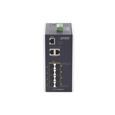 Switch Industrial Administrable L2+, 8 Puertos 1G SFP, 2 Puertos TP Gigabit, (-40 ~75 grados C)