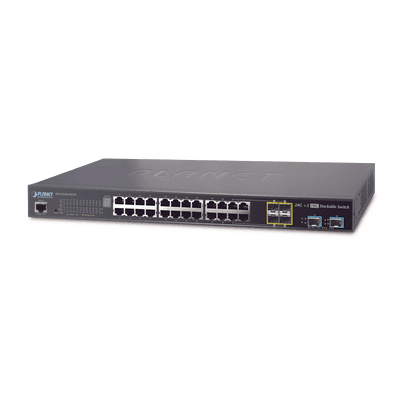 Switch de Acceso Stack Capa 2+ de 24 puertos + 4 compartidos TP/SFP + 2 Puertos 10G SFP+  Stack