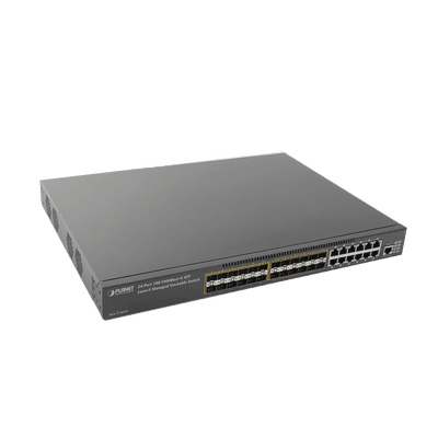 Switch Core Capa 3 de 24 Puertos SFP 1Gbps con 12 Puertos RJ-45 1Gbps Compartidos + 2 Slots de expansión