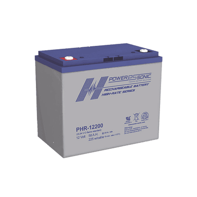 Batería 12V, 58AH, Para Respaldo, Serie PHR, Tecnologías AGM/VRLA, 5 Años Vida Útil, Terminales M6, Reconocida UL
