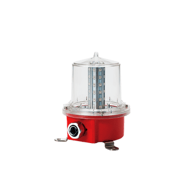 Luz de Obstrucción de Aviación LED de Baja Intensidad Tipo A Color Rojo, 110 VCA, Protección IP66 y Grado ICAO