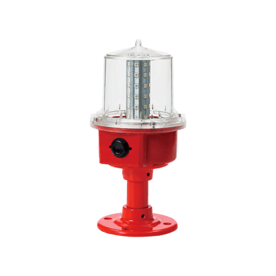 Luz de Obstrucción de Aviación LED de Baja Intensidad Tipo A Color Rojo, 24 VCD, Protección IP66 y Grado ICAO