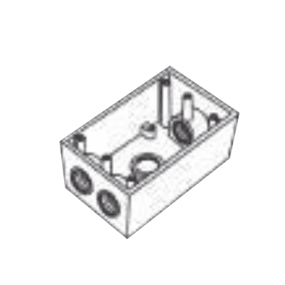 Caja Condulet FS de 3/4" ( 19.05 mm ) con cuatro bocas a prueba de intemperie.