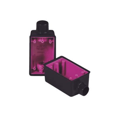 Caja Rectangular de 3/4 / 1 Entrada / Con Recubrimiento Exterior de PVC e Interior Purpura