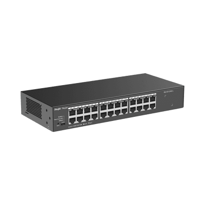 Switch no administrable, con 24 puertos Gigabit, Visible en la Topología