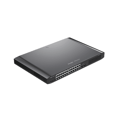 Switch Smart PoE con 24 puertos Gigabit PoE 802.3af/at + 2 SFP para fibra 1Gb, gestión gratuita desde la nube, 370w