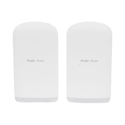 Kit Punto a Punto Ruijie RG-EST350G / Wi-Fi 5 (802.11ac Wave2) 867 Mbps / Antena 16 dBi MIMO 2x2 MU-MIMO / 3 Puertos Gigabit / Alcance 5 km (16,404 ft) / IP55 / Administración Cloud