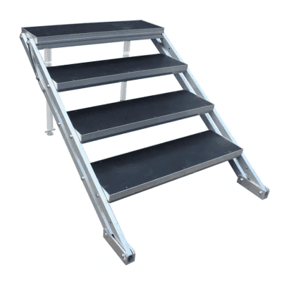 Escalera para Tarima de Escenario | Ajustable 100-170 cm | Antideslizante