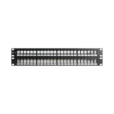 Patch Panel UTP Keystone de 48 Puertos Modular (Vacío), Plano, 2UR, Compatible con Jacks Keystone UTP Z-MAX y MAX