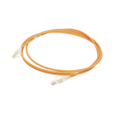 Patch Cord MC6 Modular Cat6 UTP, CM/LS0H, 2.13 Metros (7 Pies), Color Naranja, Diámetro Reducido (28AWG)