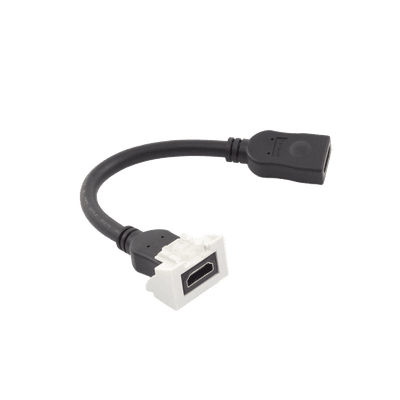 Adaptador HDMI con Pigtail Hembra-Hembra, Para Vídeo 720, 1080p, 4K UHD Compatible con Faceplates MAX Siemon de 2 Salidas, Color Blanco